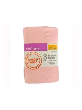 Wonder Nation Girls 3-Pack Footed Tights Size L 12-16 Pink Navy White New